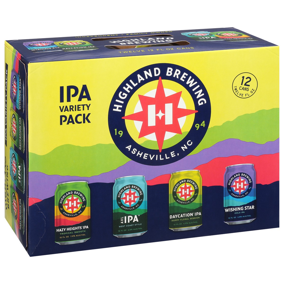 slide 4 of 9, Highland Brewing Company IPA Assorted Beer Variety Pack 12 - 12 oz Cans, 12 ct; 12 oz