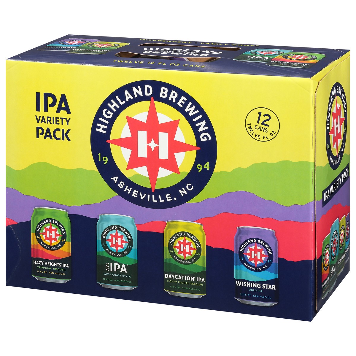 slide 2 of 9, Highland Brewing Company IPA Assorted Beer Variety Pack 12 - 12 oz Cans, 12 ct; 12 oz