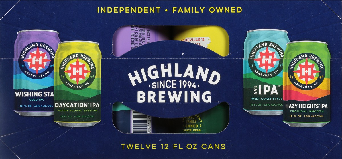 slide 7 of 9, Highland Brewing Company IPA Assorted Beer Variety Pack 12 - 12 oz Cans, 12 ct; 12 oz