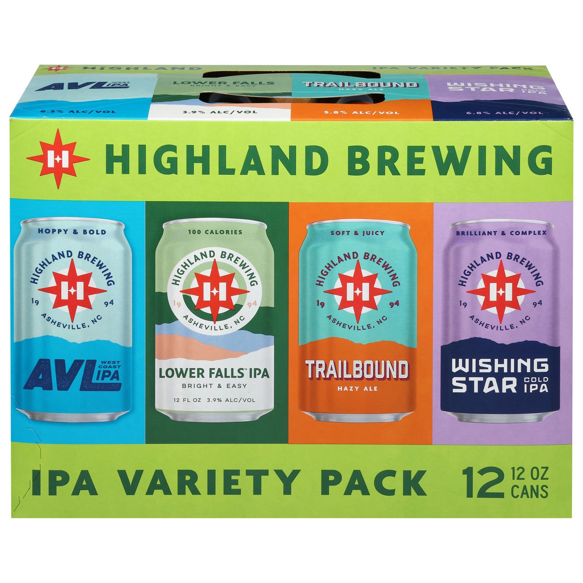 slide 1 of 9, Highland Brewing Company IPA Assorted Beer Variety Pack 12 - 12 oz Cans, 12 ct; 12 oz