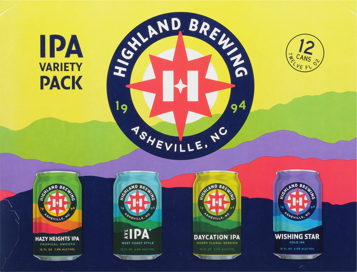 slide 9 of 9, Highland Brewing Company IPA Assorted Beer Variety Pack 12 - 12 oz Cans, 12 ct; 12 oz