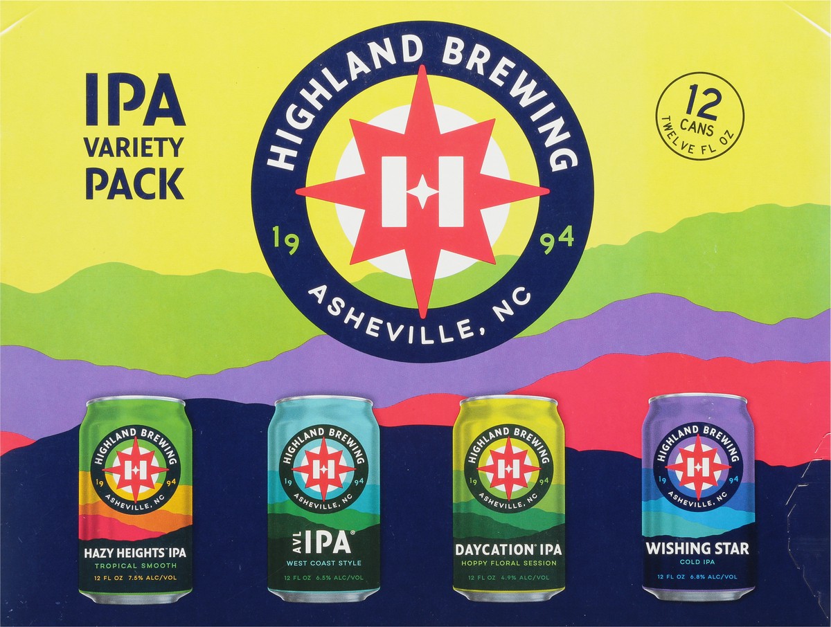 slide 8 of 9, Highland Brewing Company IPA Assorted Beer Variety Pack 12 - 12 oz Cans, 12 ct; 12 oz
