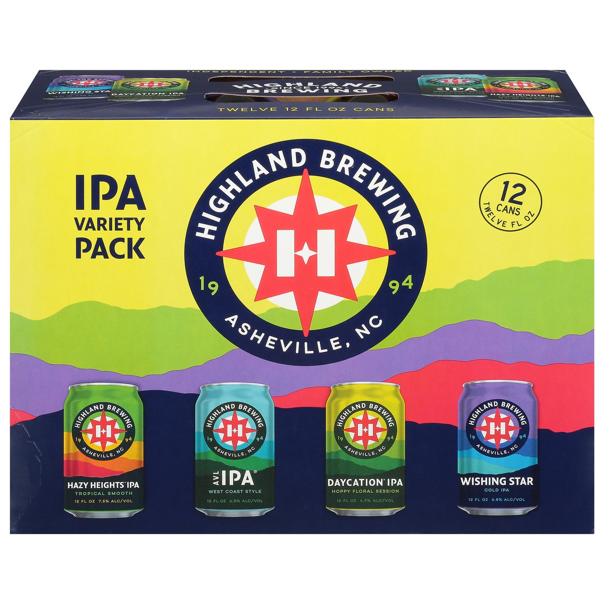 slide 5 of 9, Highland Brewing Company IPA Assorted Beer Variety Pack 12 - 12 oz Cans, 12 ct; 12 oz