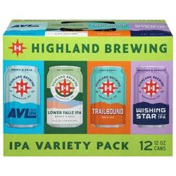Highland Brewing Company IPA Assorted Beer Variety Pack 12 - 12 oz Cans