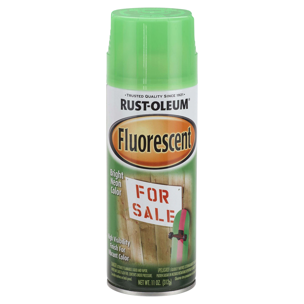 slide 1 of 9, Rust-Oleum Specialty Fluorescent Spray Paint - 1932830, Fluorescent Green, 11 oz