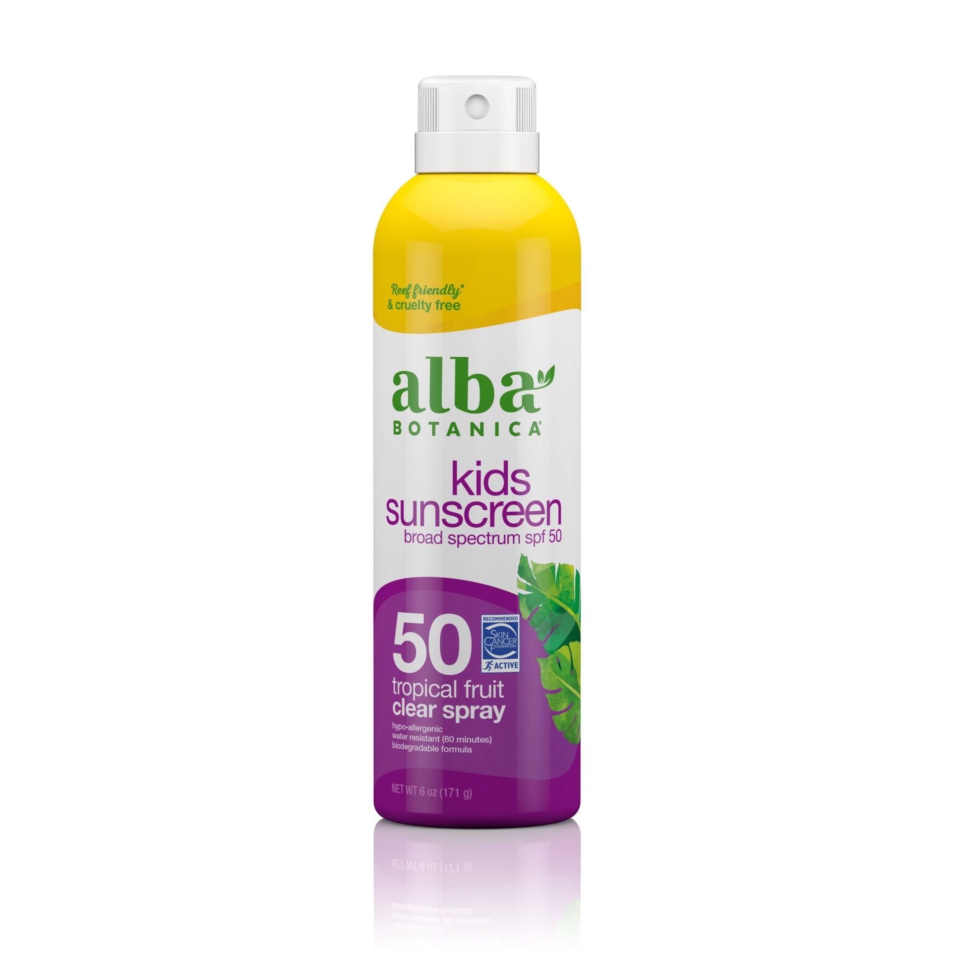 slide 1 of 2, Alba Botanica Sunscreen Tropical Fruit Kids Clear Spray Broad Spectrum Spf, 6 fl oz