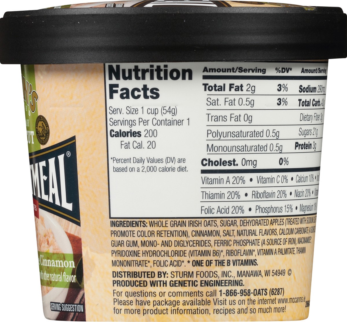 slide 4 of 7, McCann's Imported Apple Cinnamon Quick & Easy Steel Cut Irish Oatmeal, Kosher, 1.9 OZ Cup, 1.9 oz