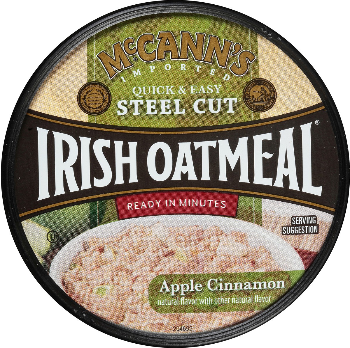 slide 6 of 7, McCann's Imported Apple Cinnamon Quick & Easy Steel Cut Irish Oatmeal, Kosher, 1.9 OZ Cup, 1.9 oz