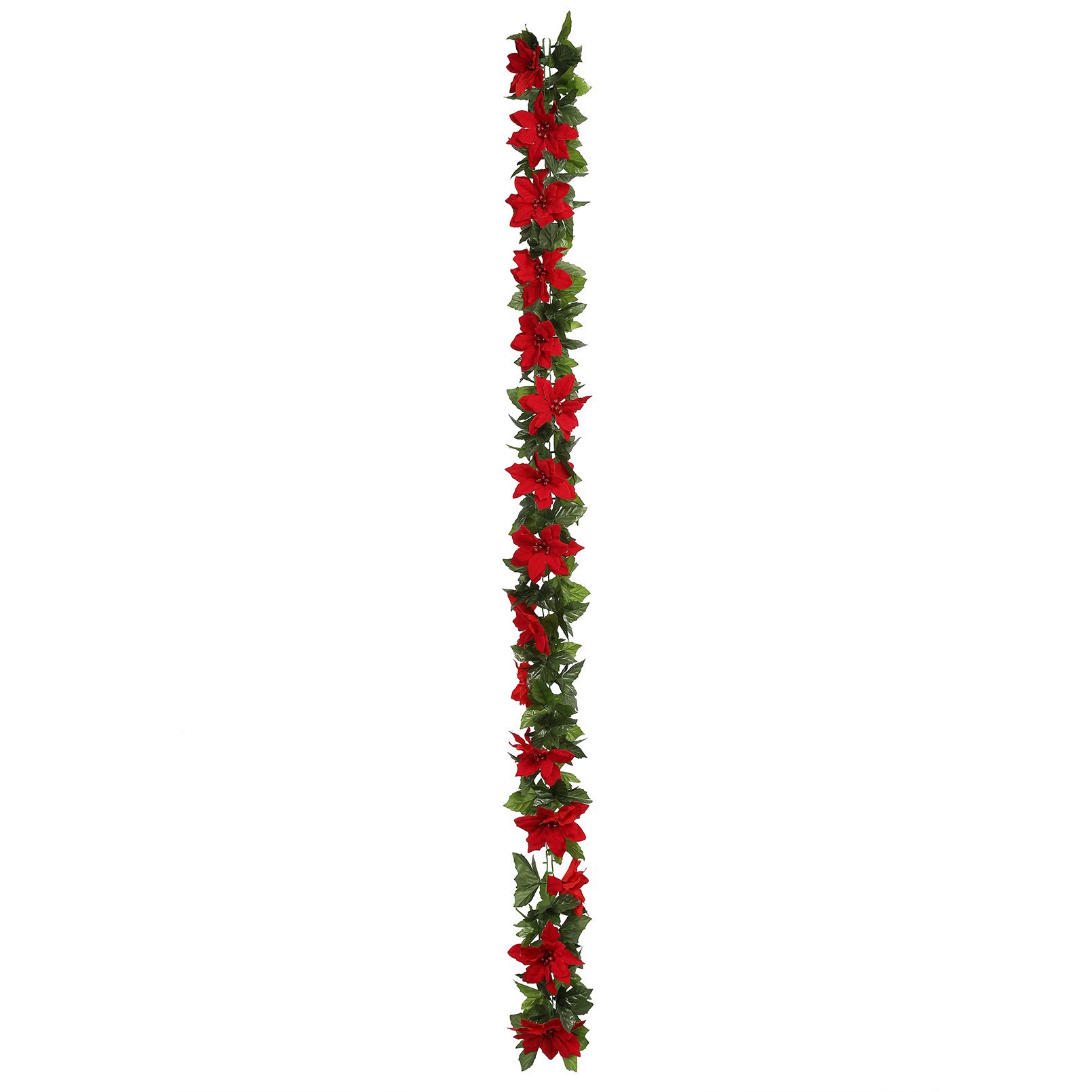 slide 2 of 4, 6ft. Red & Green Poinsettia Chain Garland By Ashland, 6 ft
