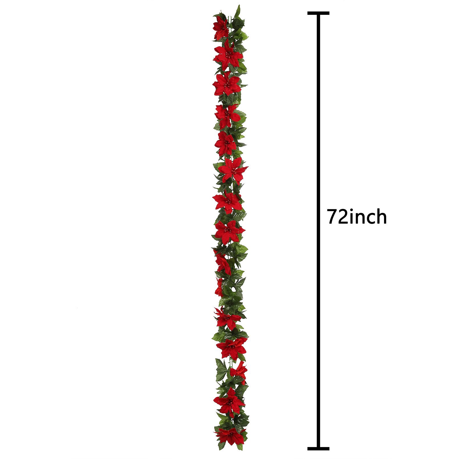 slide 3 of 4, 6ft. Red & Green Poinsettia Chain Garland By Ashland, 6 ft