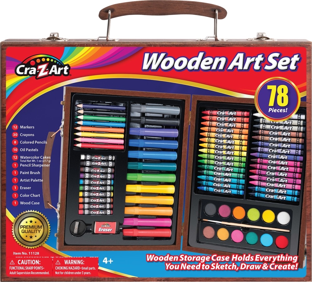 slide 1 of 1, Cra-Z-Art Wooden Art Set, 78 ct