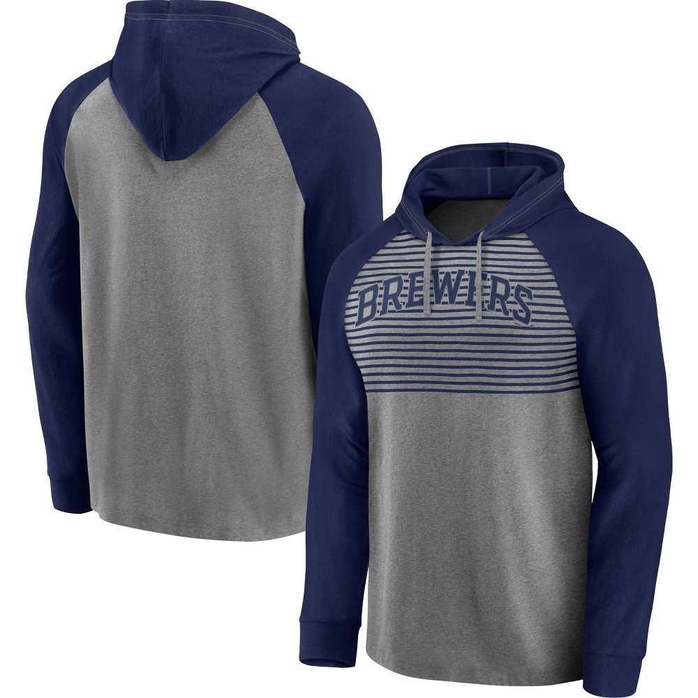 Mlb Milwaukee Brewers Men's Lightweight Bi-blend Hooded Sweatshirt