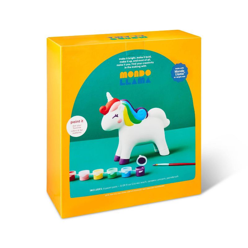 slide 3 of 4, Paint-Your-Own Ceramic Unicorn Kit - Mondo Llama™: Painting Kit with Brush & Paint, Ceramic Animal Craft for Ages 8+, 1 ct