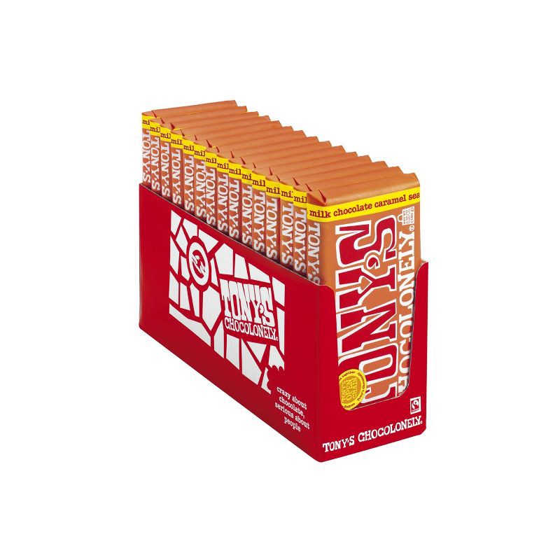 slide 6 of 7, Tony's Chocolonely Tony's Caramel and Sea Salt Milk Chocolate Candy Bar - 6.35oz, 6.35 oz