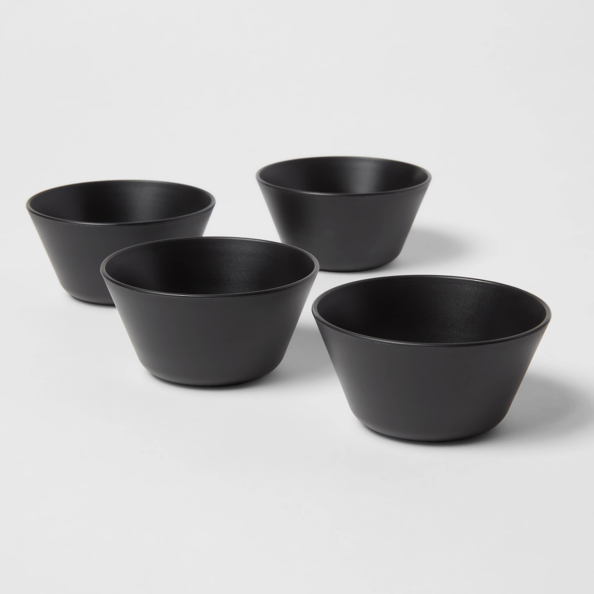 slide 1 of 3, 7oz 4pk Plastic Mini Bowls Black - Room Essentials, 4 ct