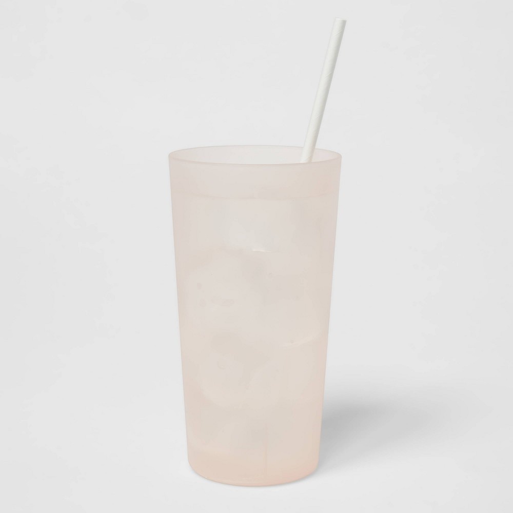 slide 2 of 3, 26oz Plastic Translucent Tall Tumbler Pink - Room Essentials, 1 ct