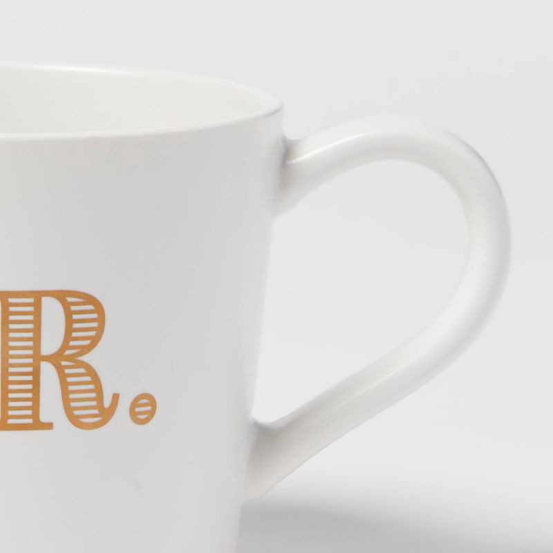 slide 3 of 3, 15oz Stoneware Mr. Mug - Threshold™: Traditional White Drinkware, Dishwasher & Microwave Safe, Wedding Gift Idea, 15 oz