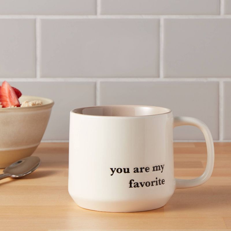 slide 2 of 3, 15oz Stoneware You Are My Favorite Mug - Threshold™: Traditional White Coffee Mugs, Dishwasher & Microwave Safe, 15 oz