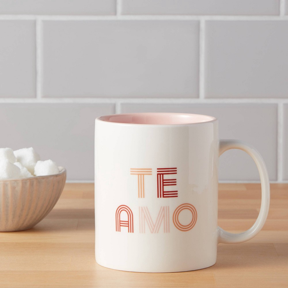 slide 2 of 3, 15oz Stoneware Te Amo Mug - Room Essentials, 15 oz