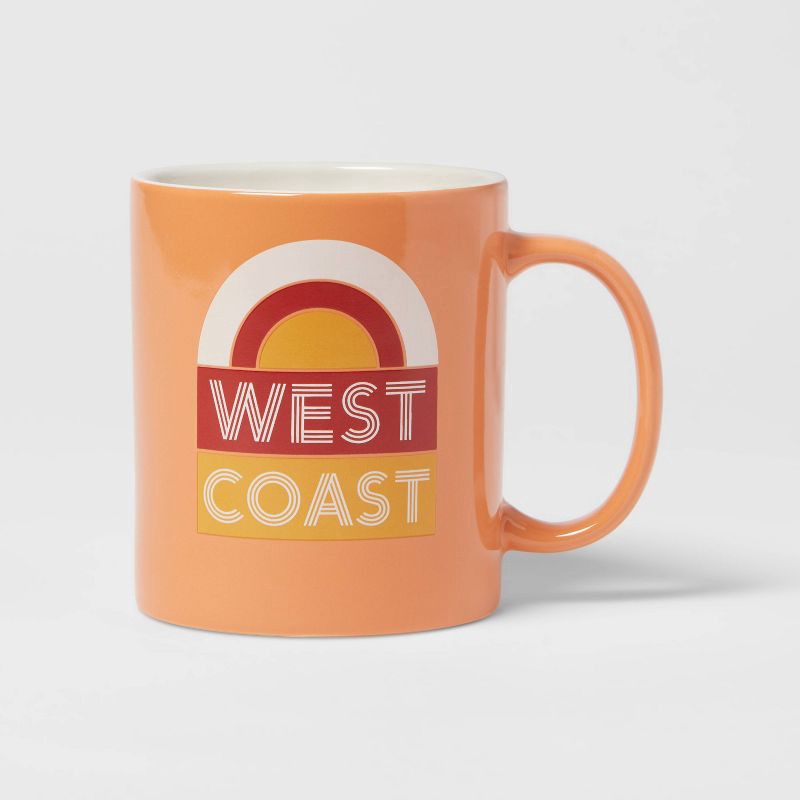 slide 1 of 1, 15oz Stoneware West Coast Mug - Room Essentials, 15 oz