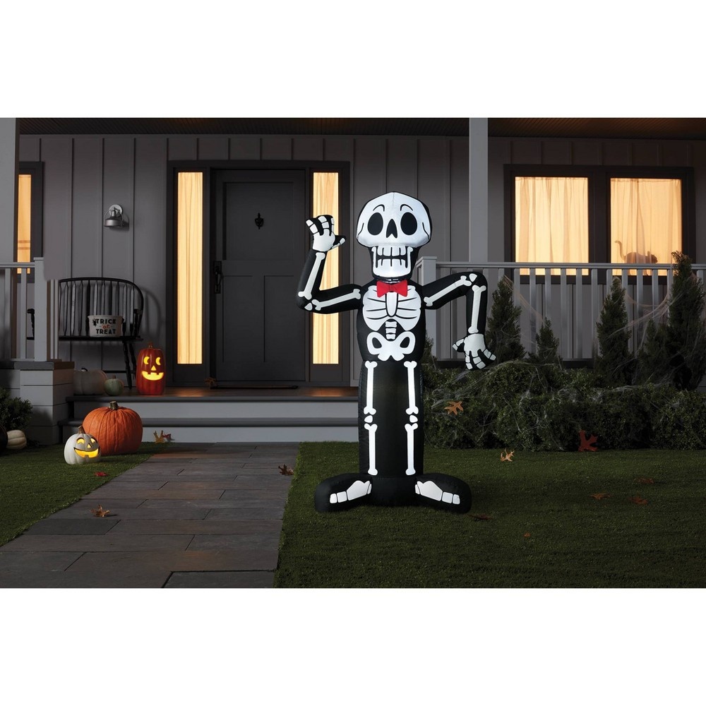 slide 2 of 4, Inflatable Skeleton Halloween Decoration Black/White - Hyde & EEK! Boutique, 1 ct