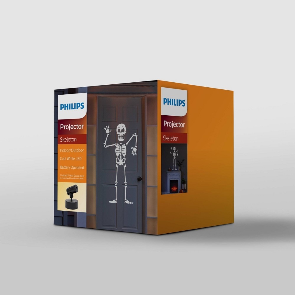 slide 3 of 4, Philips LED White Skeleton Battery Operated Projector Halloween Special Effects Light, 1 ct
