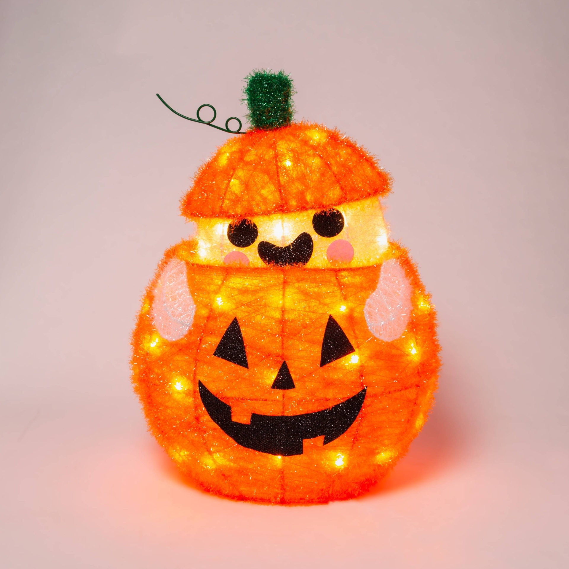 slide 1 of 4, Light Up Moving Tinsel Ghost in Pumpkin Incandescent Halloween Novelty Sculpture Light - Hyde & EEK! Boutique, 1 ct