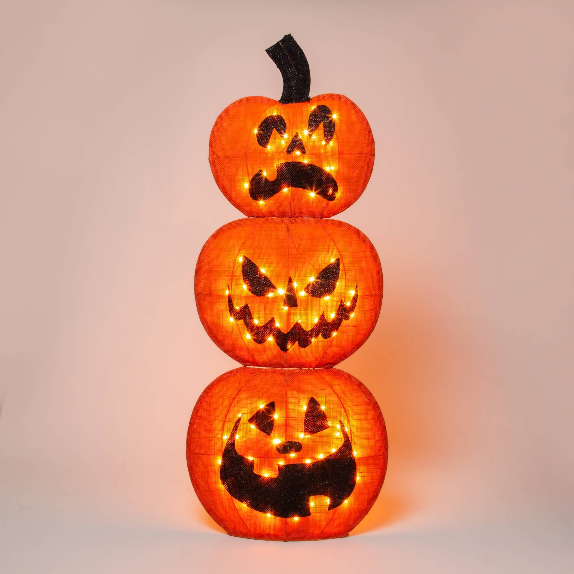 slide 1 of 4, LED Stacked Jack-O'-Lanterns Halloween Novelty Silhouette Light - Hyde & EEK! Boutique, 1 ct