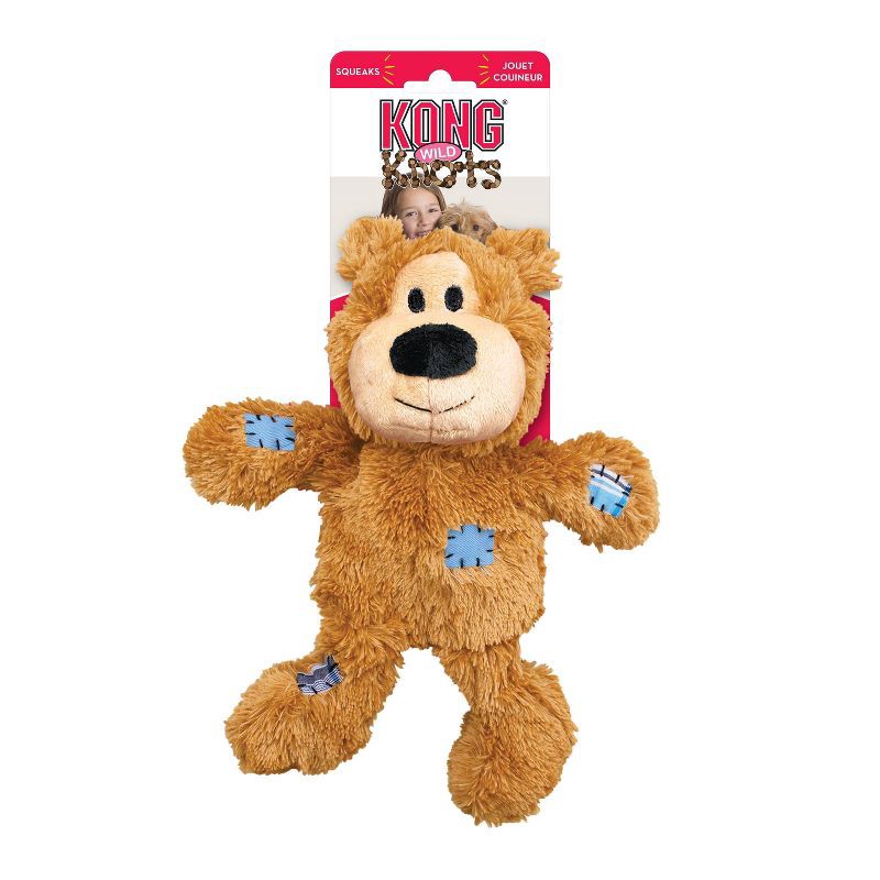slide 1 of 3, KONG Wild Knots Bear Dog Toy - Light Brown - M/L, 1 ct