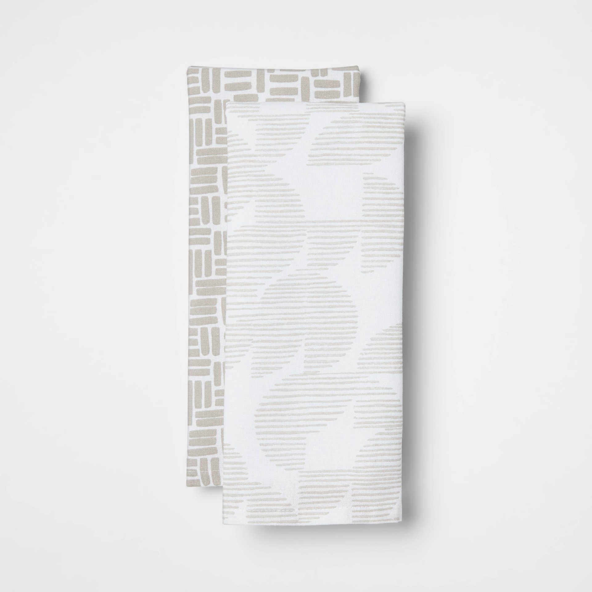 slide 1 of 3, 2pk Cotton Geometric Kitchen Towels Gray - Room Essentials, 2 ct