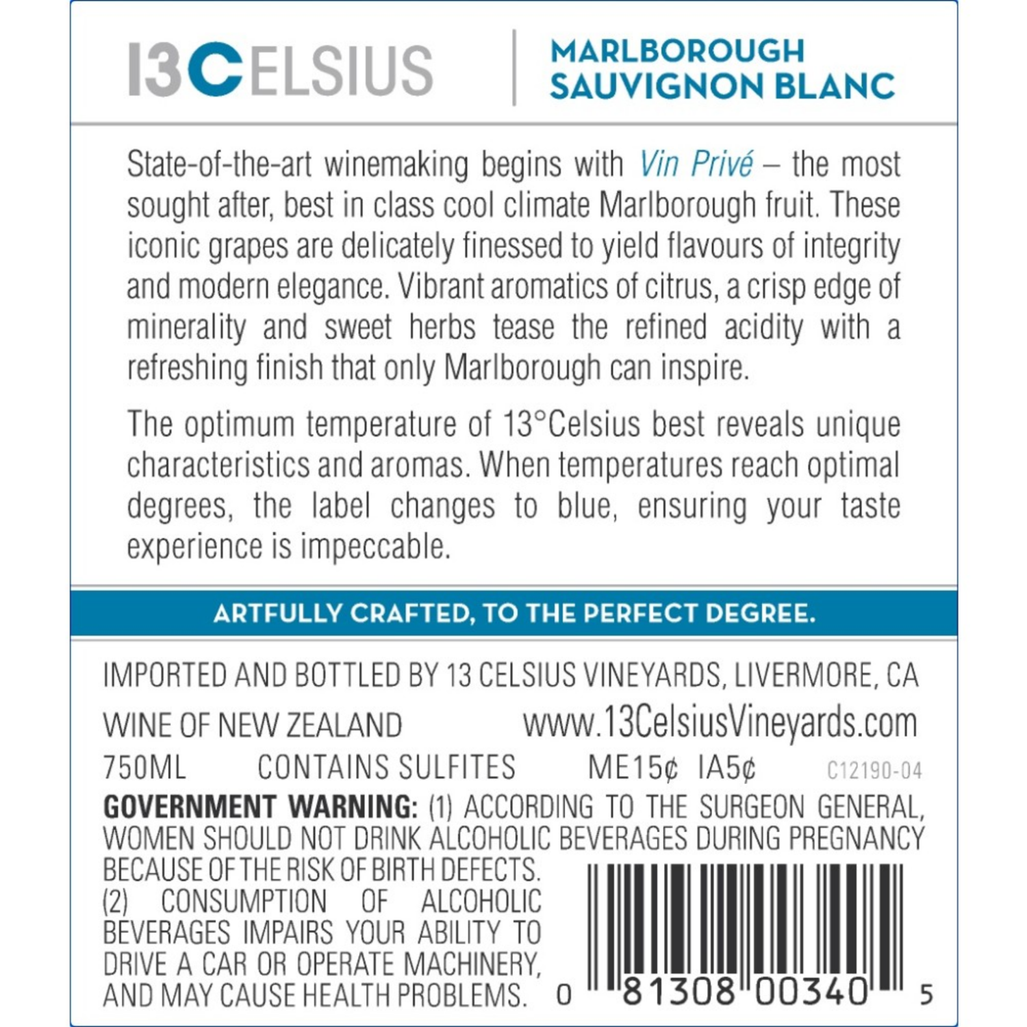 slide 3 of 5, CELSIUS 13 Celsius Sauvignon Blanc, White Wine, 750ml, 750 ml