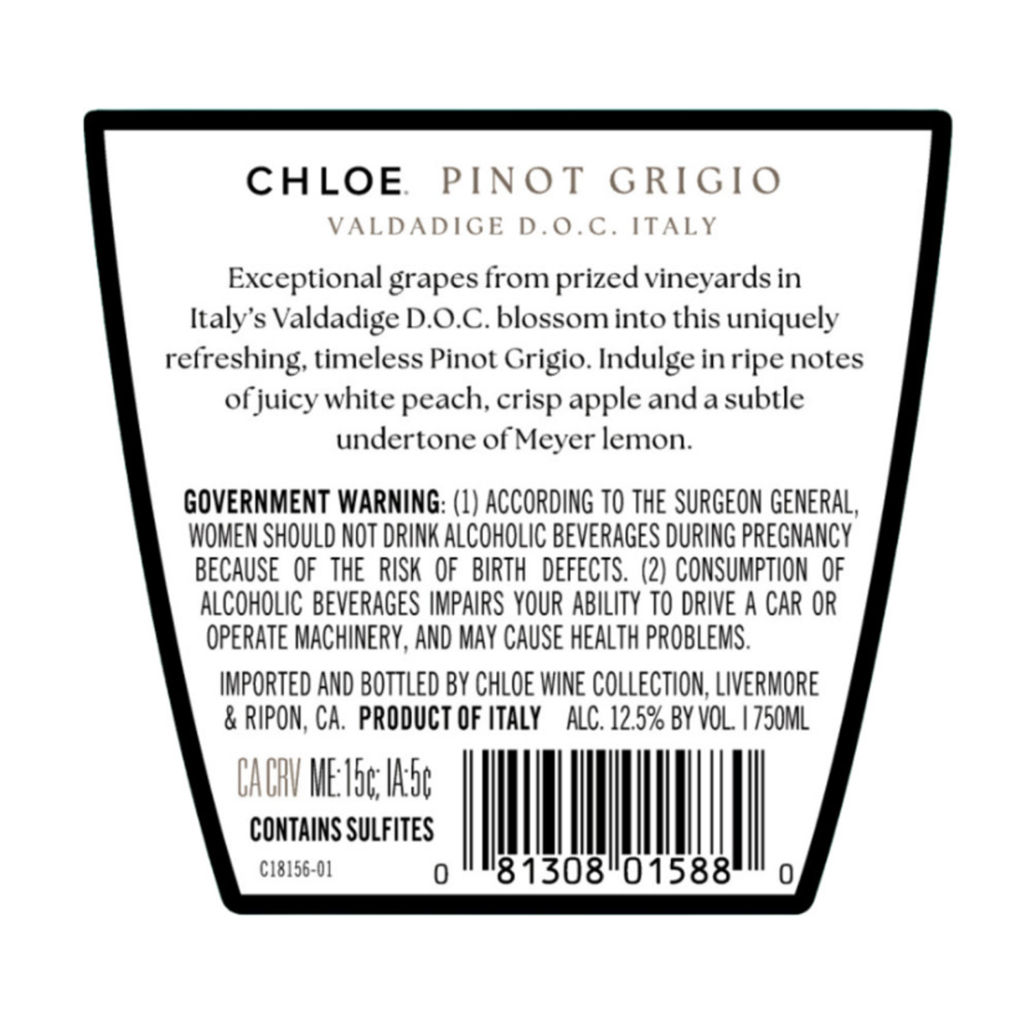 slide 2 of 4, Chloe Pinot Grigio, White Wine, 750ml, 750 ml