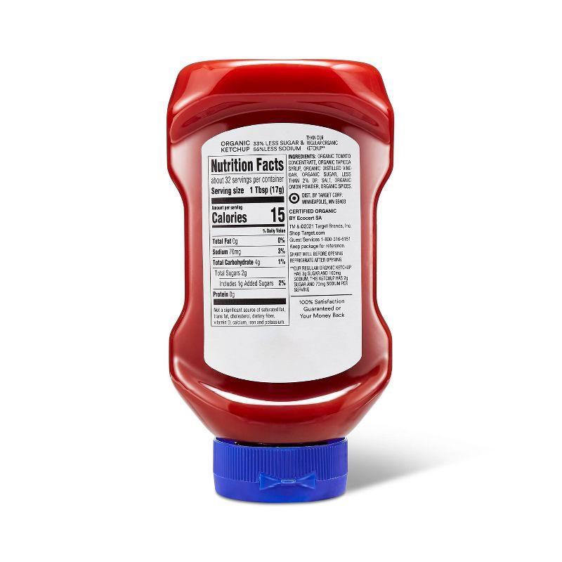 slide 2 of 3, Organic Ketchup Reduced Sugar and Sodium - 19.5oz - Good & Gather™, 19.5 oz