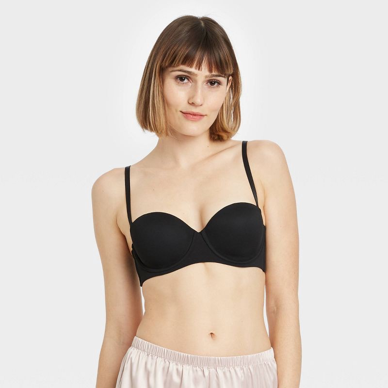 Women's Lightly Lined Strapless Bra - Auden Black 36C 1 ct