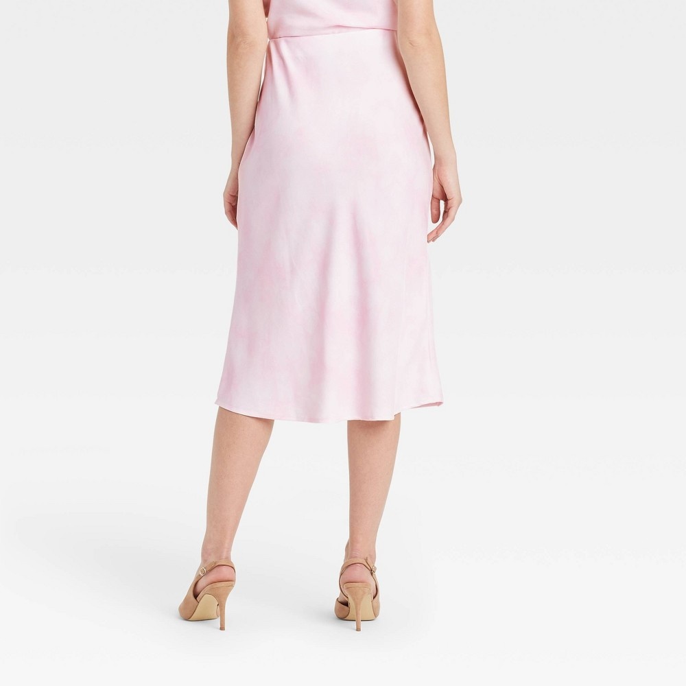 slide 2 of 3, Women's High-Rise Midi Slip A-Line Skirt - A New Day Pink XS, 1 ct