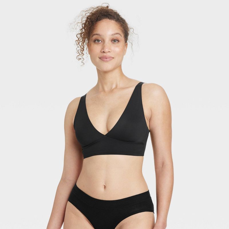 slide 1 of 3, Women's Signature Smooth Comfort Bralette - Auden™ Black XS, 1 ct