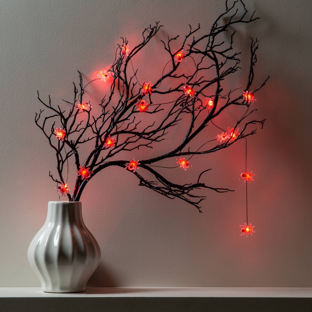 slide 4 of 4, Spider Reflector Red LED Bulbs Halloween String Lights - Hyde & EEK! Boutique, 1 ct