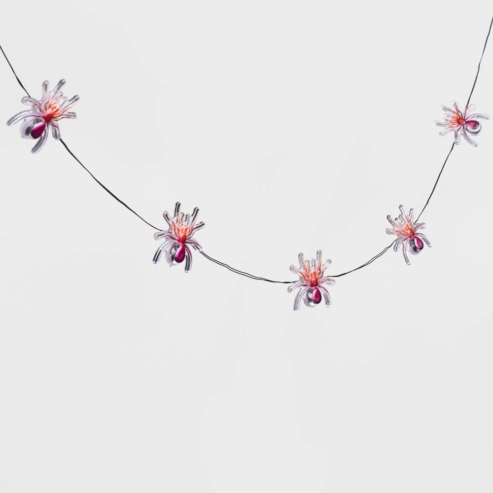 slide 3 of 4, Spider Reflector Red LED Bulbs Halloween String Lights - Hyde & EEK! Boutique, 1 ct