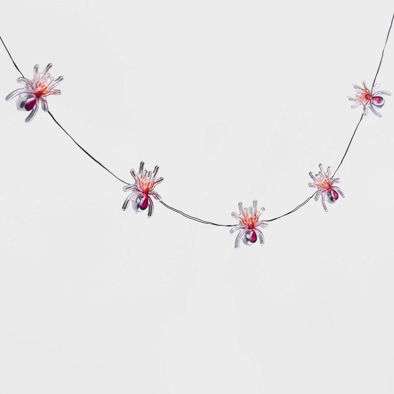 slide 4 of 4, Spider Reflector Red LED Bulbs Halloween String Lights - Hyde & EEK! Boutique™, 1 ct