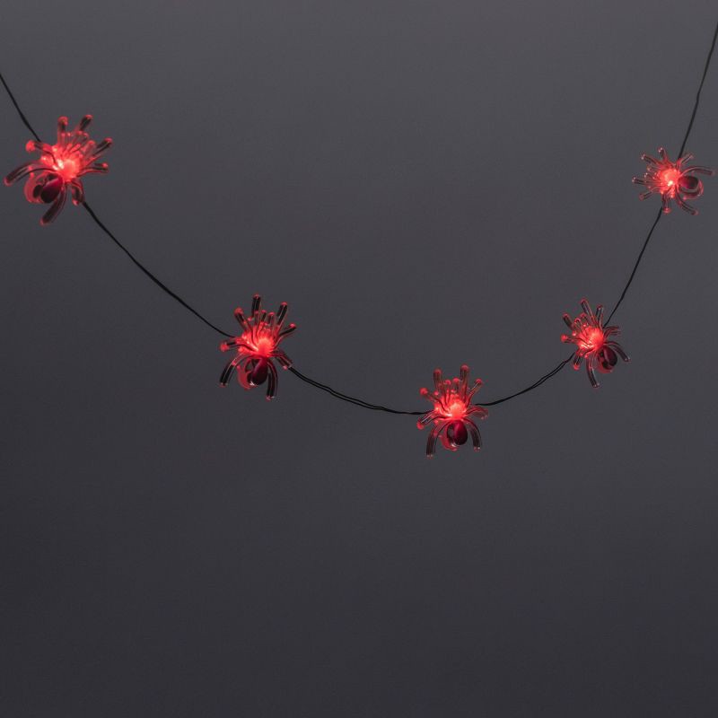 slide 1 of 4, Spider Reflector Red LED Bulbs Halloween String Lights - Hyde & EEK! Boutique™, 1 ct