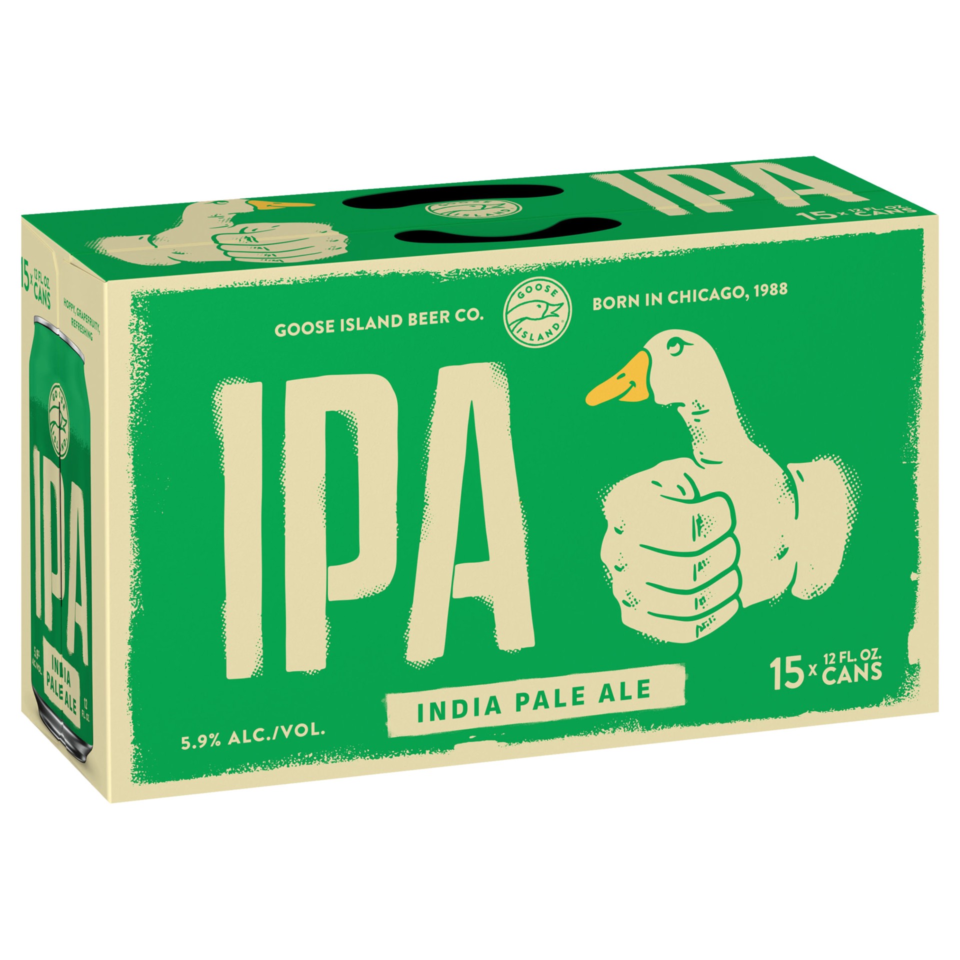 slide 1 of 5, Goose Island Beer Co. IPA Craft Beer, India Pale Ale, 15 Pack Beer, 12 FL OZ Cans, 180 fl oz