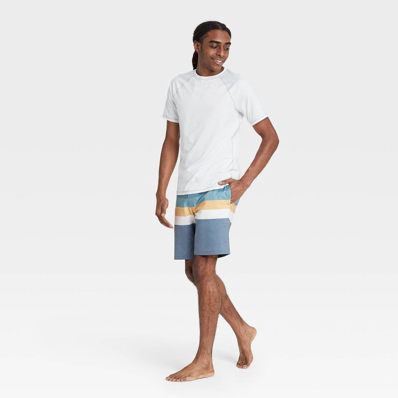 slide 3 of 3, Men's Short Sleeve Rash Guard Swim Shirt - Goodfellow & Co™ White XL: Recycled Polyester, Spandex, UPF 50+, Machine Washable, 1 ct