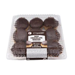 Ct Bakery-Mini Chocolate Boston Donuts- Yeast Raised Donuts With Van - 13.33 Oz