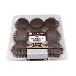 Ct Bakery-Mini Chocolate Boston Donuts- Yeast Raised Donuts With Van - 13.33 Oz