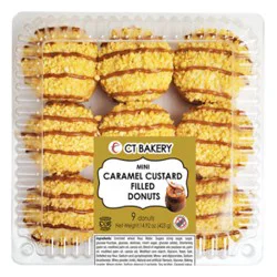 Ct Bakery Mini Caramel Custard Filled Donuts - 14.92oz