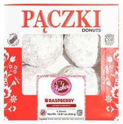 Paczkis Donuts With Raspberry Filling And Icing Sugar 4 Count - 14.81 Oz