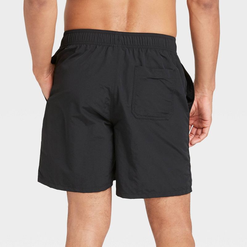 slide 2 of 3, Men's 7" Swim Trunks - Goodfellow & Co™ Black XXL: Quick Dry, UPF 50+, Mesh Liner, Adjustable Waistband, Twill Fabric, 1 ct