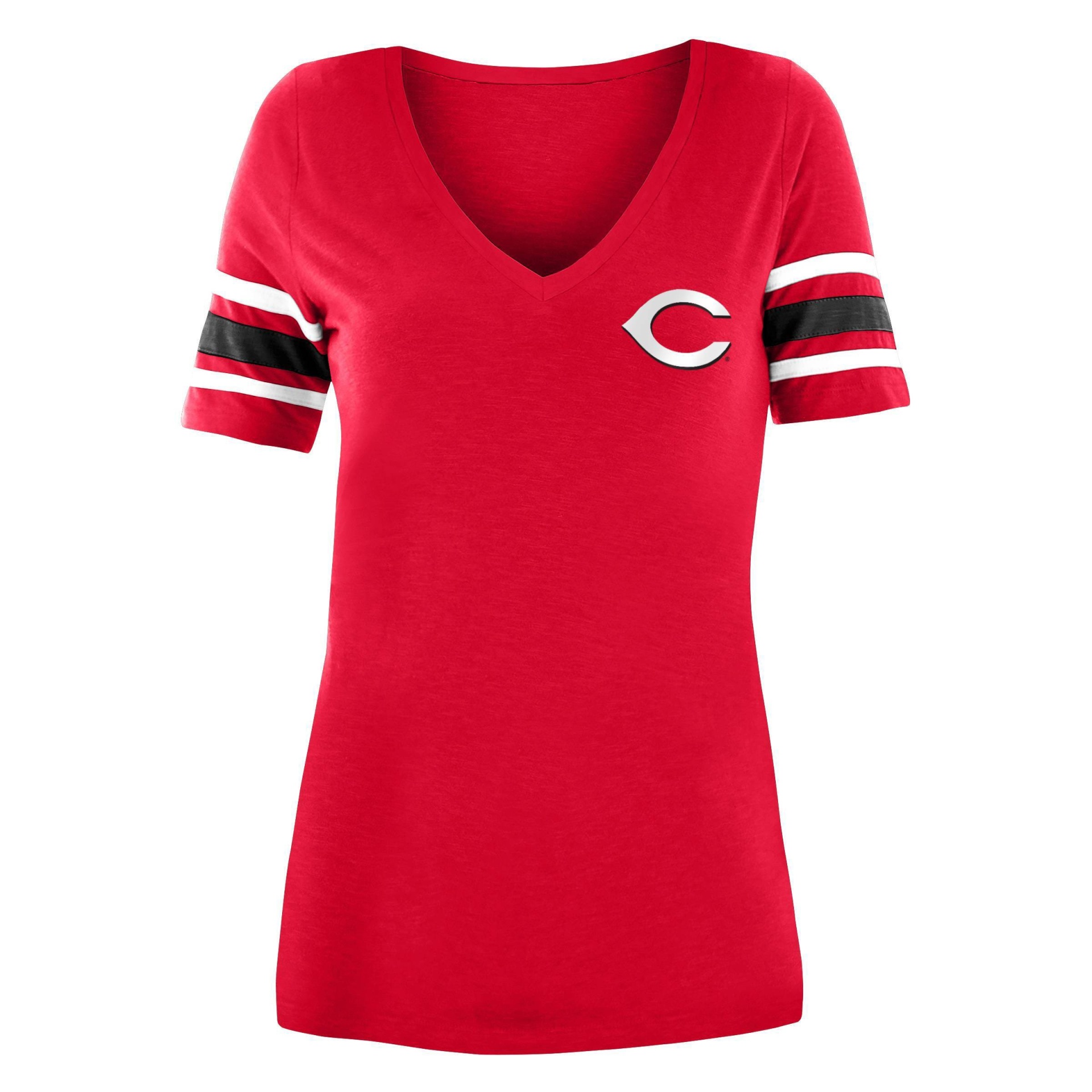 slide 1 of 2, MLB Cincinnati Reds Women's Pitch Count V-Neck T-Shirt - XL, 1 ct