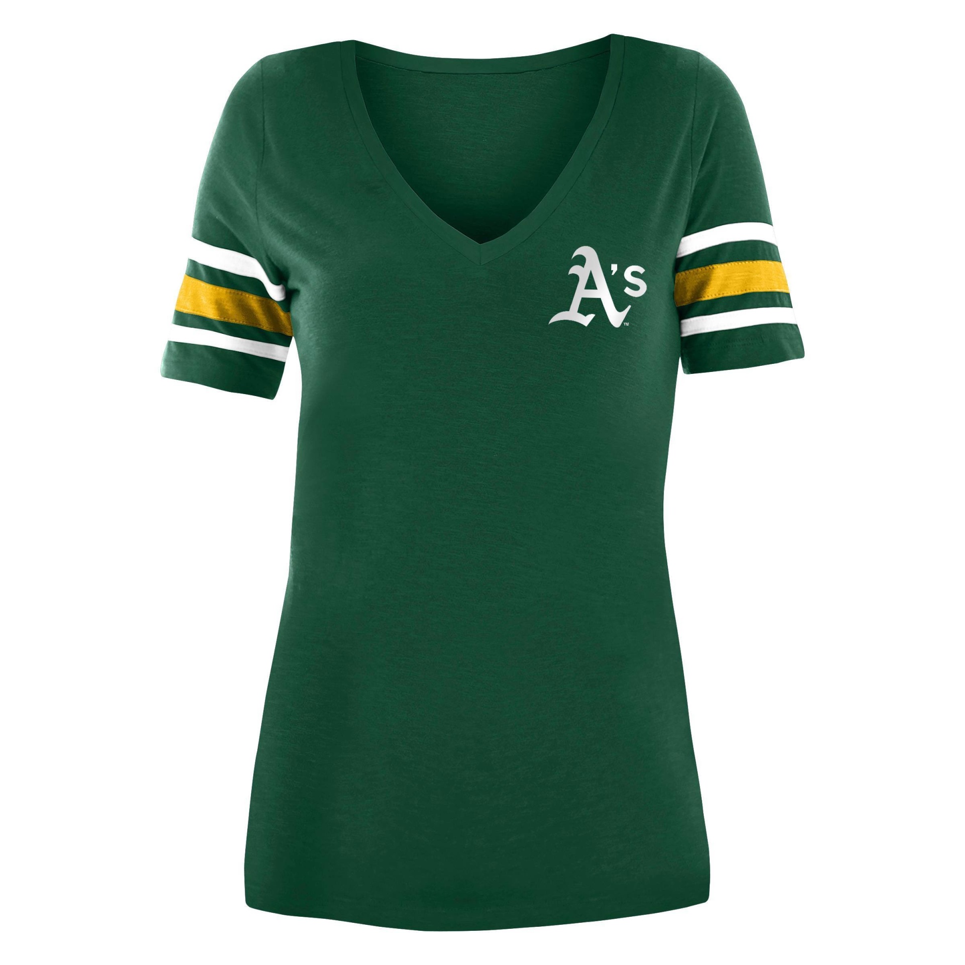 MLB Oakland Athletics Women's Pitch Count V-Neck T-Shirt - M 1 ct