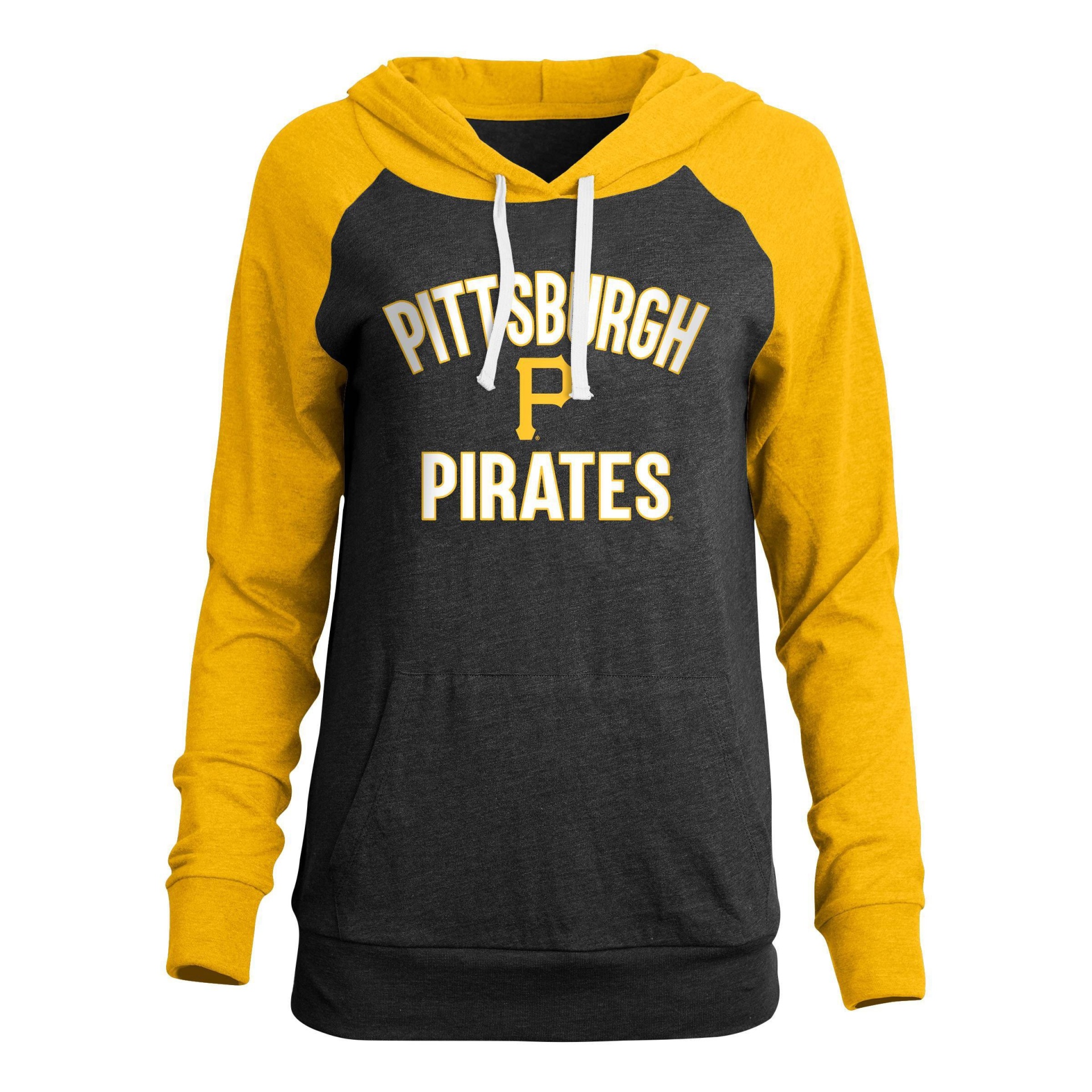 MLB Pittsburgh Pirates Women's Lightweight Bi-Blend Hooded T-Shirt - XS